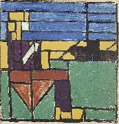 Theo van Doesburg, Girl Knitting on the Harbor.